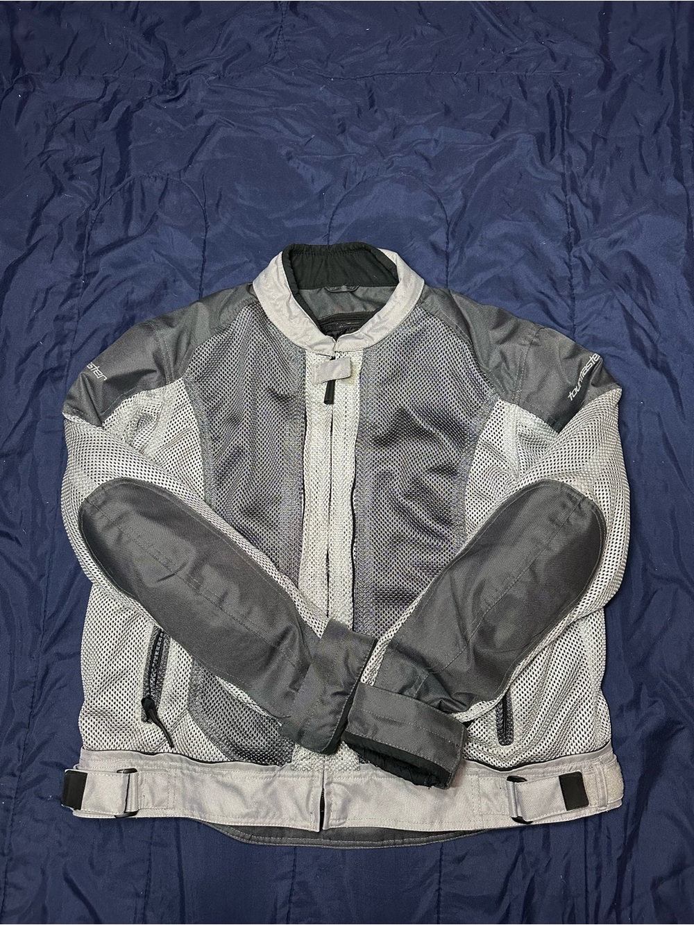 Men's Gray Mesh Performance Riding Jacket - Breathable Protective Layer